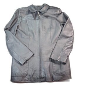 Junction West Vintage Black 100% Genuine Leather Full Zip Jacket Small